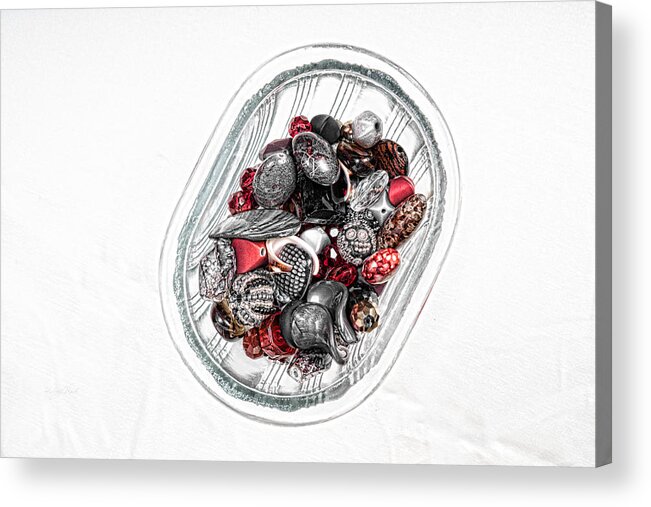 Red Bauble Acrylic Print featuring the photograph Red Baubles by Sharon Popek