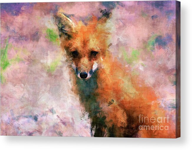 Fox Acrylic Print featuring the digital art Red Fox by Claire Bull