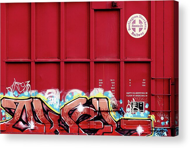 Graffiti Acrylic Print featuring the photograph Red Graffiti by Todd Klassy