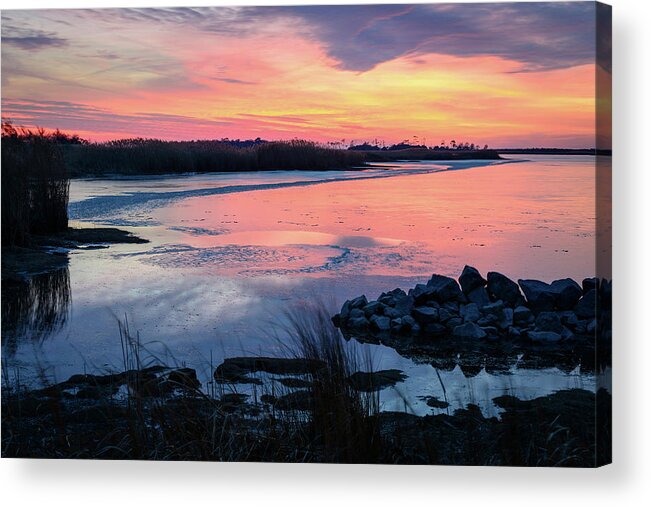Back Bay Acrylic Print featuring the photograph Red Ice by Michael Scott
