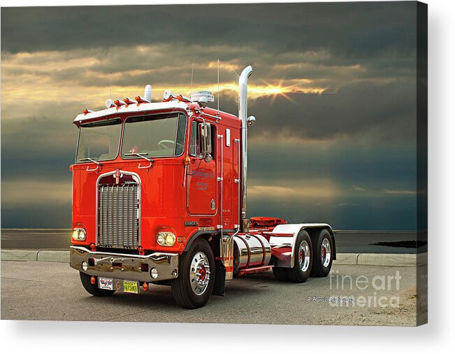 Big Rigs Acrylic Print featuring the photograph Red Kenworth Cabover by Randy Harris