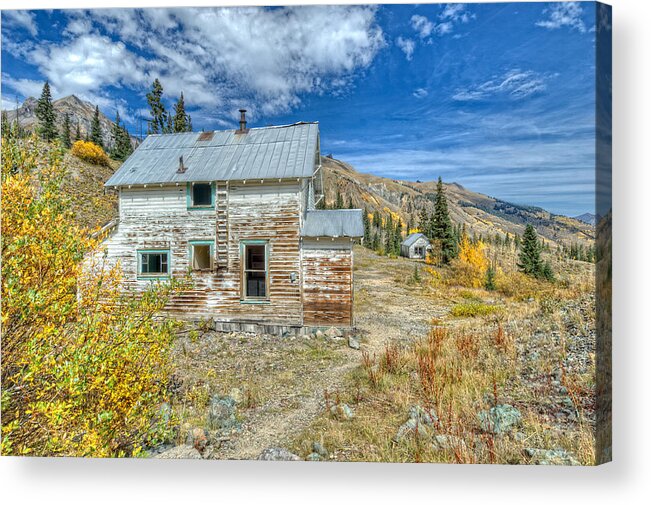 House Acrylic Print featuring the photograph Red Mountain Houses by Elin Skov Vaeth