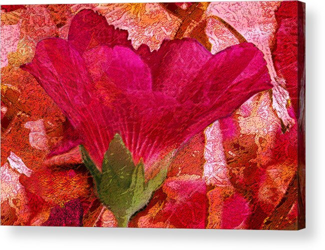 Flower Acrylic Print featuring the digital art Red Queen by Tom Romeo
