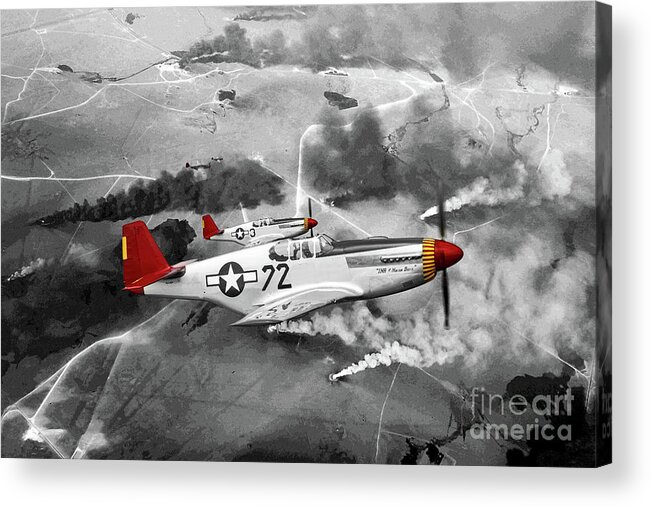 Red Tails Acrylic Print featuring the digital art Red Tails by Airpower Art