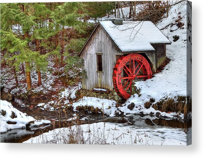 Cold Acrylic Print featuring the photograph Red Wheel by Evelina Kremsdorf