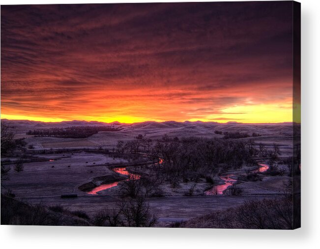Sunrise Acrylic Print featuring the photograph Redwater by Fiskr Larsen