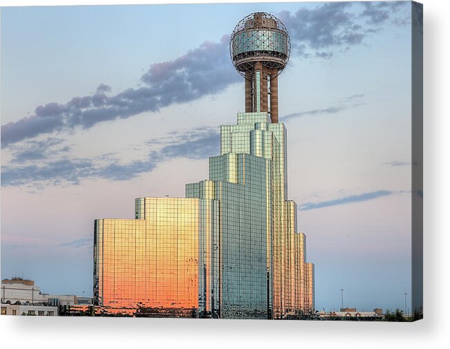 Dallas Acrylic Print featuring the photograph Reflecting on Reunion Tower by JC Findley