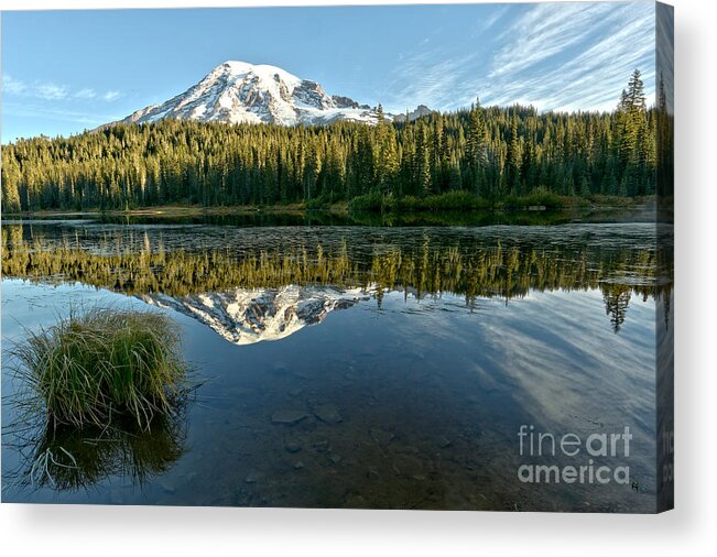 Mt Rainier Acrylic Print featuring the photograph Reflection Lake At Rainier by Adam Jewell