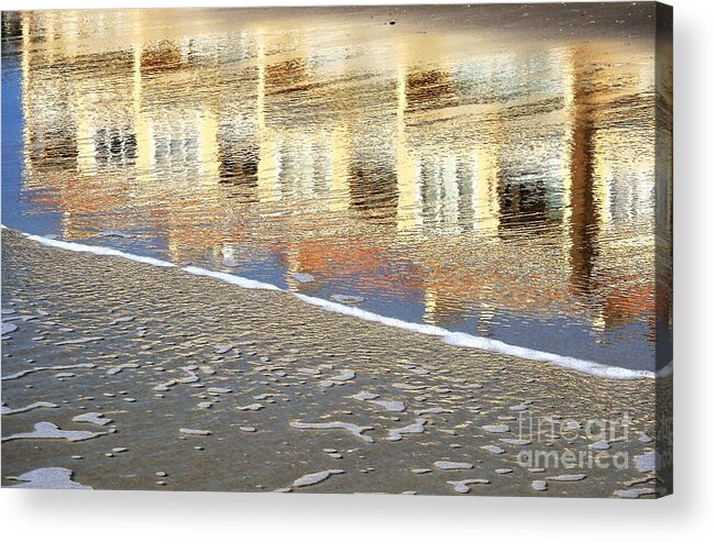 Abstract Acrylic Print featuring the photograph Reflection Of The Seashore by Jan Gelders