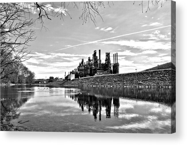 Bethlehem Acrylic Print featuring the photograph Reflection on the Lehigh by DJ Florek