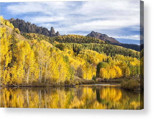 Autumn Acrylic Print featuring the photograph Reflection with Ophir Needles II by Denise Bush