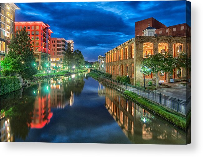 Reedy Acrylic Print featuring the photograph Reflections of Greenville by Blaine Owens