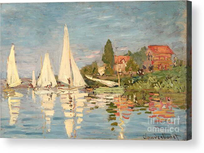 Regatta Acrylic Print featuring the painting Regatta at Argenteuil by Claude Monet