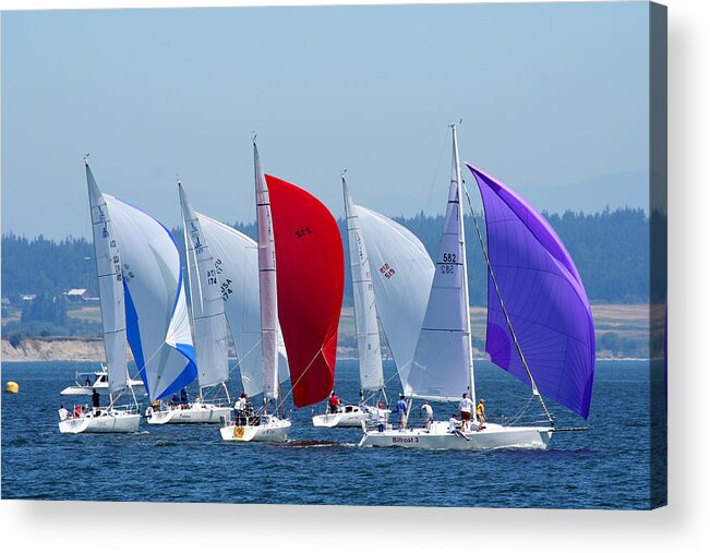 Boating Acrylic Print featuring the photograph Regatta BO1088 by Mary Gaines
