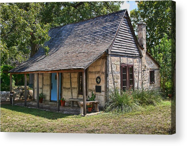 Cabin Acrylic Print featuring the photograph Registered Early Texas Dwelling by Linda Phelps