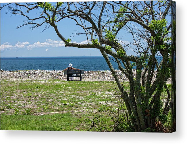 Enjoying The Day Acrylic Print featuring the photograph Relaxing By The Shore by Karol Livote