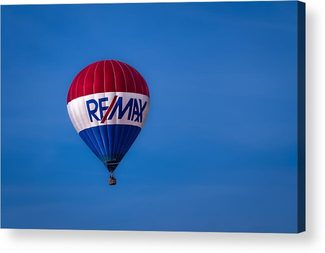 Art Acrylic Print featuring the photograph Remax Hot Air Balloon by Ron Pate