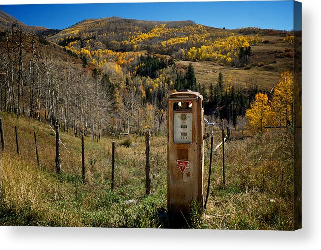 Gas Pump Acrylic Print featuring the photograph Rest Stop by Mary Lee Dereske