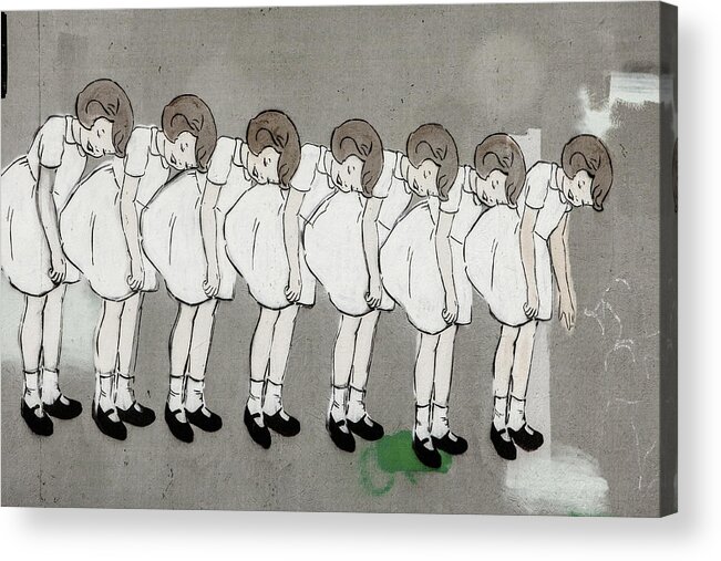 Street Art Acrylic Print featuring the photograph Retro Girl by Art Block Collections