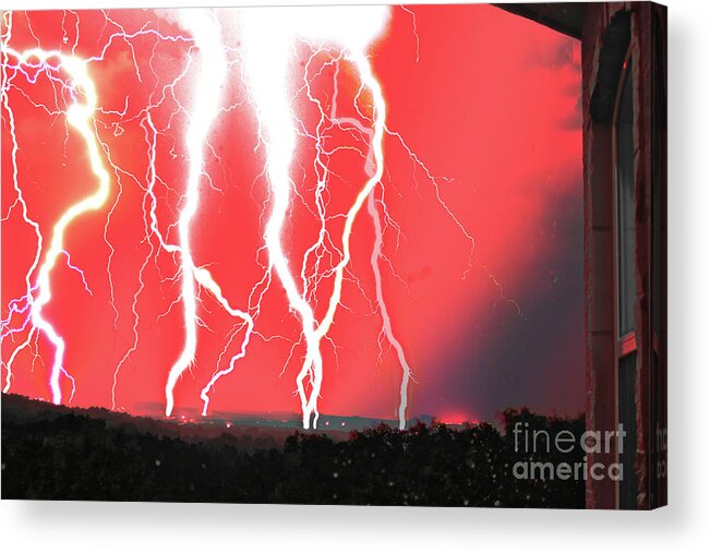 Michael Tidwell Photography Acrylic Print featuring the photograph Lightning Apocalypse by Michael Tidwell