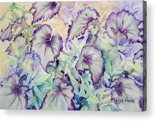Giclee Acrylic Print featuring the painting Rex Begonia by Lisa Vincent