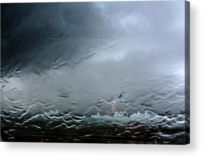  Acrylic Print featuring the photograph Rain over town by David Matthews