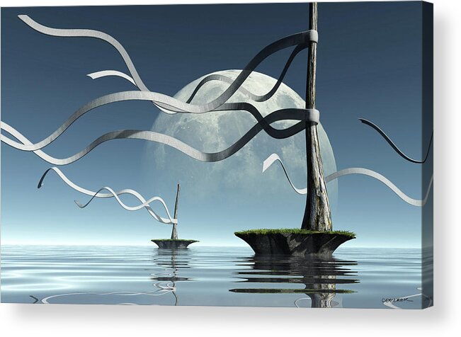 Sea Acrylic Print featuring the digital art Ribbon Island by Cynthia Decker