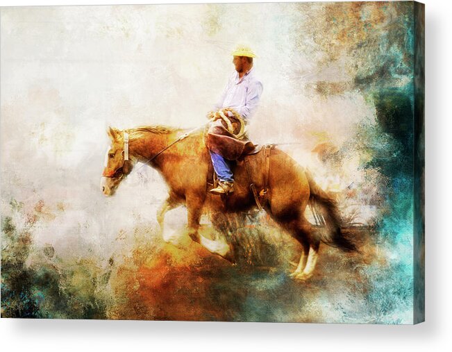 Cowboy Acrylic Print featuring the photograph Ride for the Win by Toni Hopper