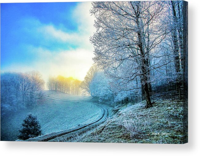 Winter Acrylic Print featuring the photograph Rime Ice Sunrise by Dale R Carlson