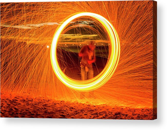 Steel Acrylic Print featuring the photograph Ring of Fire by Travis Rogers