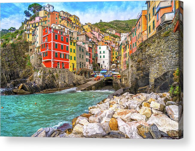 Manarola Acrylic Print featuring the photograph Riomaggiore - Cinque Terre National Park - Liguria - Italy by Luciano Mortula