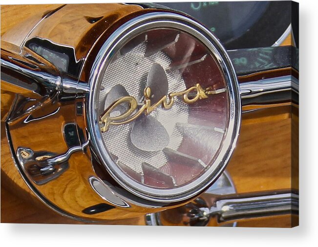 Riva Acrylic Print featuring the photograph Riva Steering Hub by Steven Lapkin