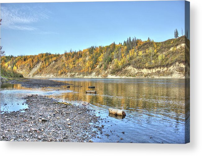 River Acrylic Print featuring the photograph River in the Fall by Jim Sauchyn