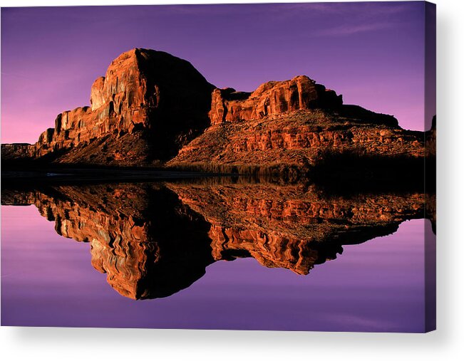 Red Rock Acrylic Print featuring the photograph River Reflections by Mark Smith