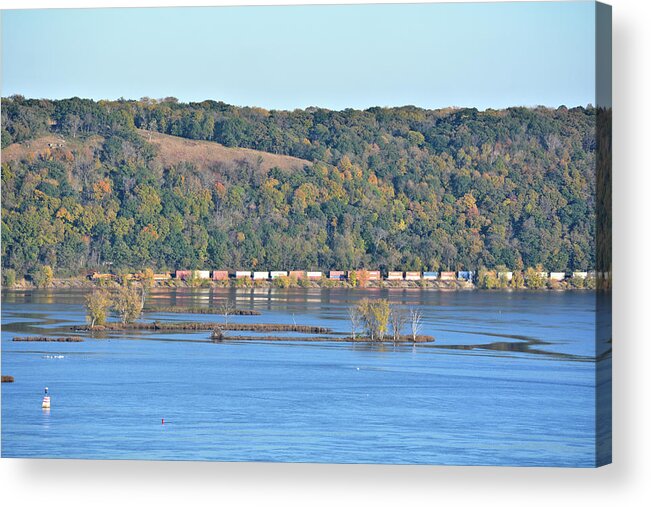 Autumn Acrylic Print featuring the photograph River Train 2 by Bonfire Photography