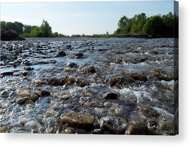 Nature Acrylic Print featuring the photograph River walk by Helga Novelli