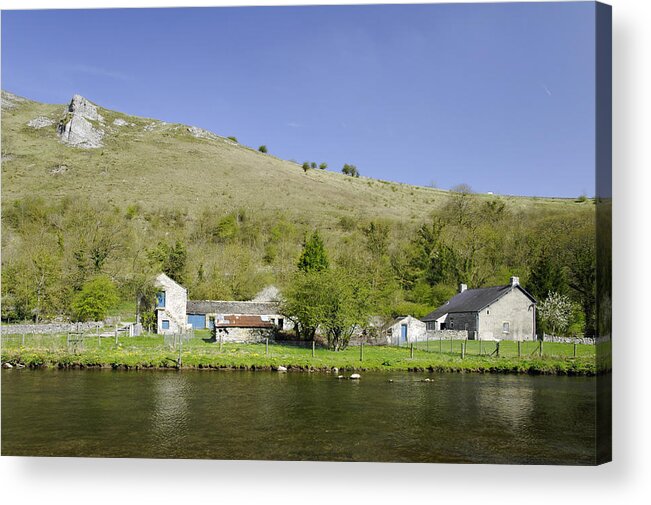 Water Acrylic Print featuring the photograph Riverside Setting at Monsal Dale by Rod Johnson