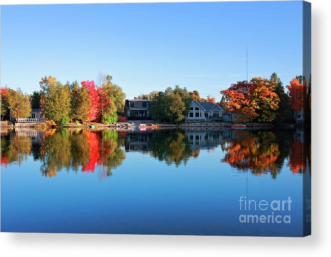 Ontario Acrylic Print featuring the photograph Riverview in Autumn by Charline Xia