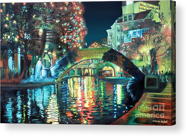 Landscape Acrylic Print featuring the painting Riverwalk by Baron Dixon