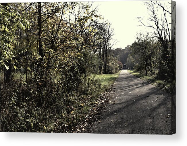 Country Acrylic Print featuring the photograph Road to Covered Bridge by Joanne Coyle