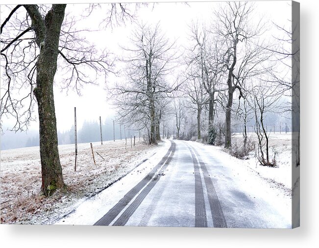 Winter Acrylic Print featuring the photograph Road To Nowhere by Dubi Roman