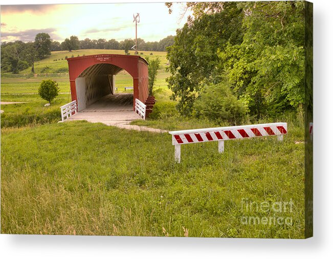 Hogback Covered Bridge Acrylic Print featuring the photograph Road To The Hogback by Adam Jewell