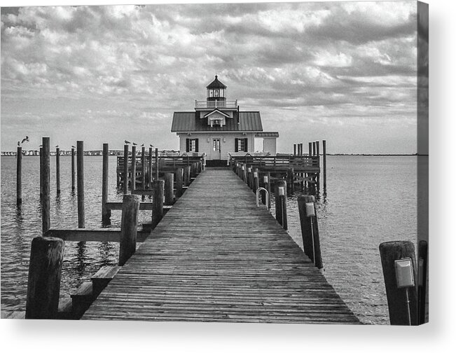 Roanoke Marshes Light Acrylic Print featuring the photograph Roanoke Marshes Light by David Sutton