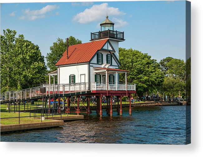Roanoke River Lighthouse Acrylic Print featuring the photograph Roanoke River Lighthouse by Phyllis Taylor