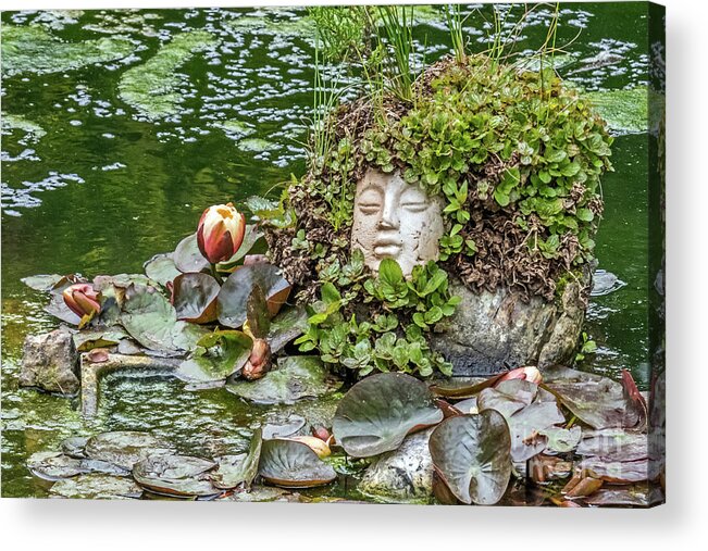 Buddha Face Acrylic Print featuring the photograph Rock Face Revisited by Kate Brown