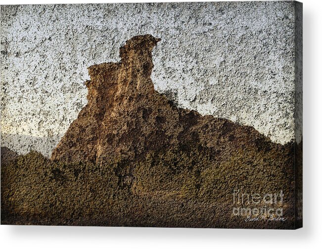 Composite Acrylic Print featuring the photograph Rock Formation On Adobe Wall by David Gordon