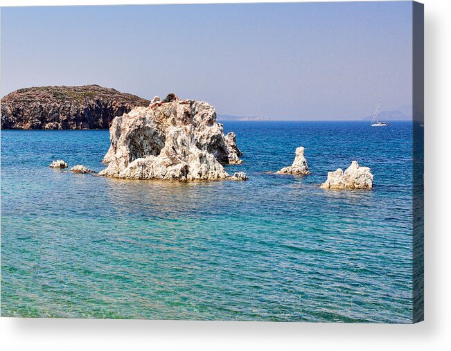 Kimolos Acrylic Print featuring the photograph Rock formations in Kimolos - Greece by Constantinos Iliopoulos