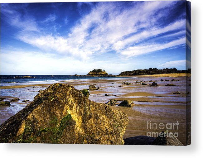 2015 Acrylic Print featuring the photograph Rock in Duguesclin' s bay by PatriZio M Busnel