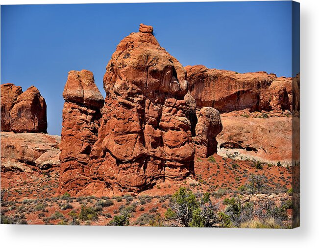 Arches Acrylic Print featuring the photograph Rock Pinnacles by Richard J Cassato