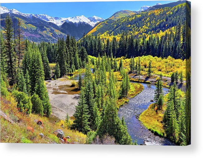 Colorado Acrylic Print featuring the photograph Rockies and Aspens - Colorful Colorado - Telluride by Jason Politte